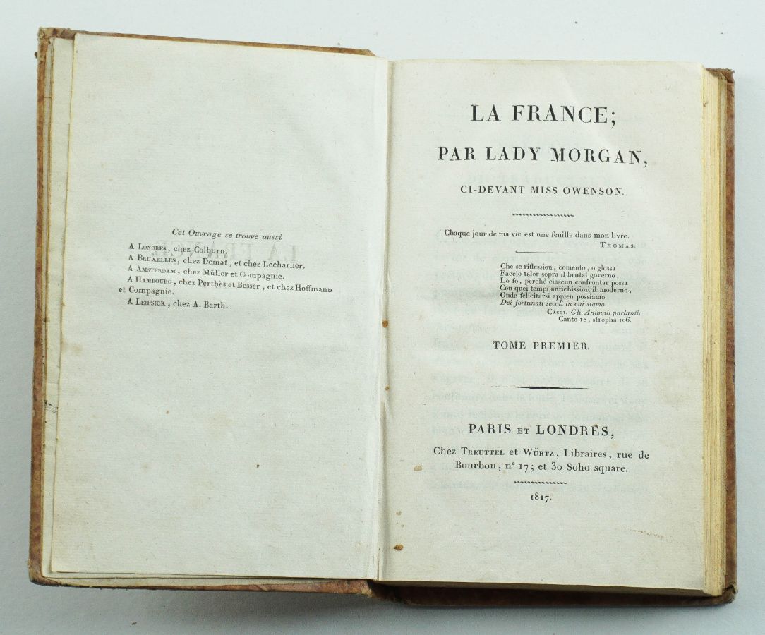 La France Par Lady Morgan