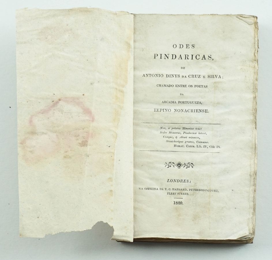Odes Pindaricas de António Dinys da Cruz e Silva