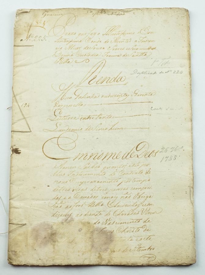 Conde de Avintes. Prazo em Avintes - 1788