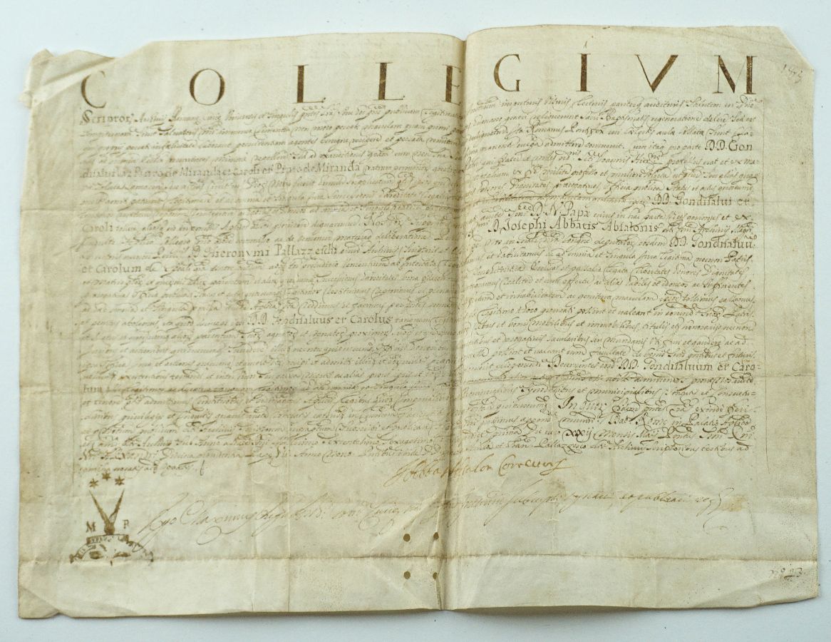 Manuscrito do Papado de Alexandre VIII - 1666