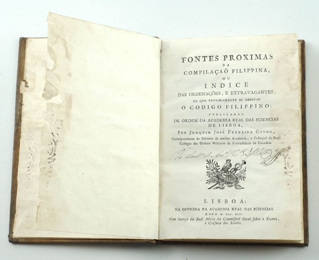 Fontes Proximas da Compilação Filippina – 1792