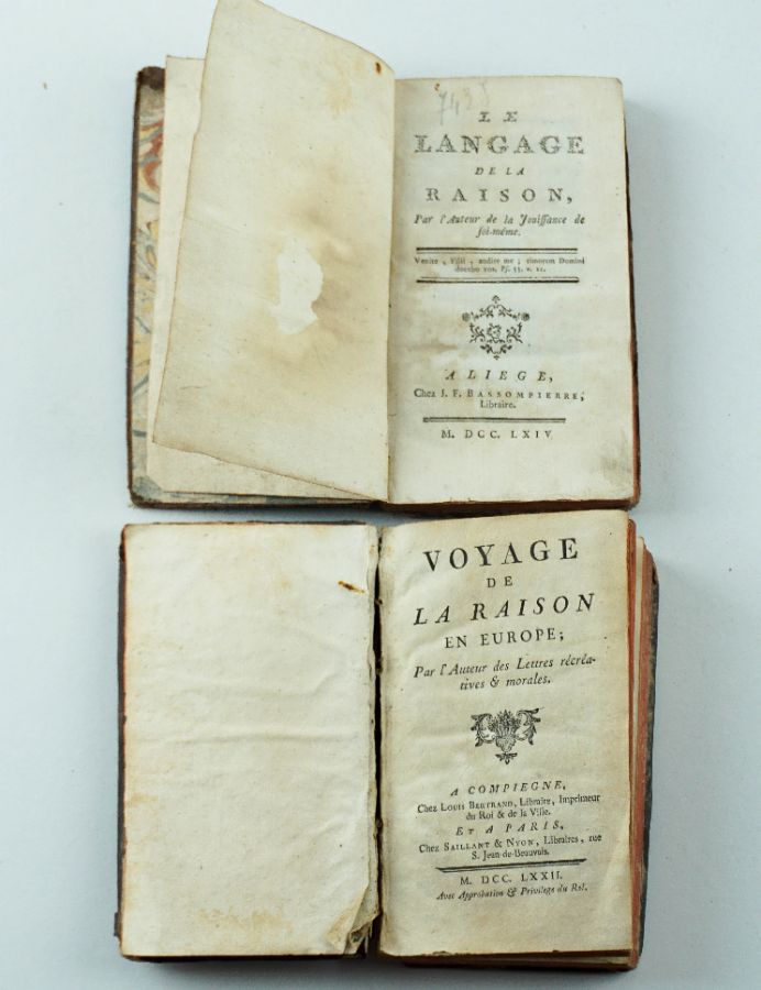 Dois Livros Voyage de la Raison en Europe (1771)e La Langage de la Raison (1763)