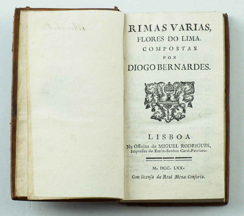 Diogo Bernardes – Rimas Várias, Flores do Lima -1770