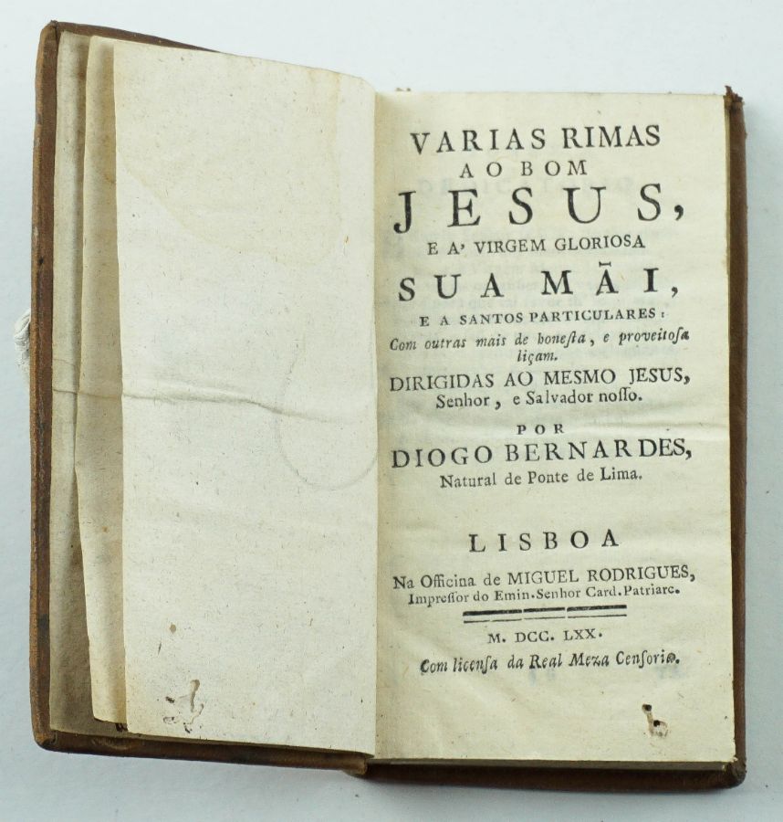 Diogo Bernardes - Varias rimas ao Bom Jesus (...) - 1770