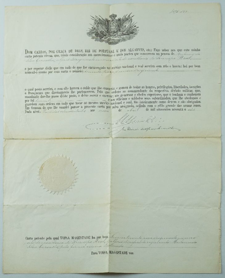 Carta Patente Rei D. Carlos I