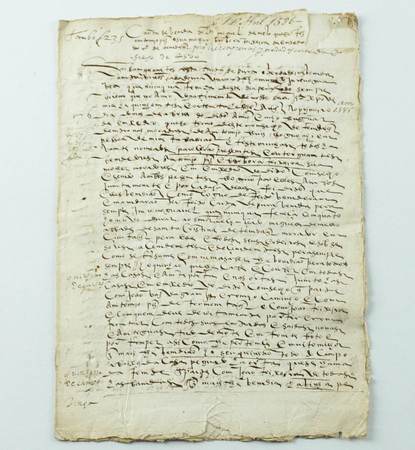 Manuscrito, Tendais, 1586