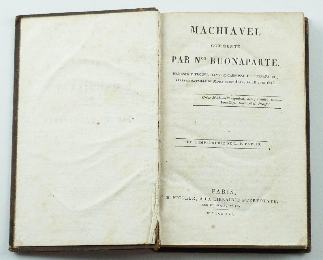 Maquiavel comentado por Napoleão (1816)