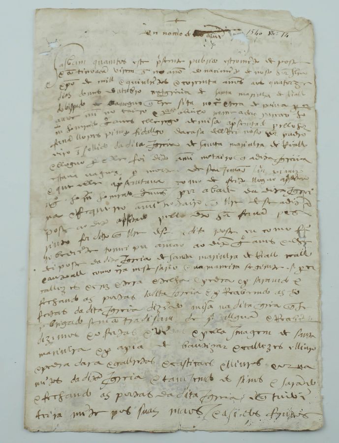Confirmação de Abade, manuscrito 1540