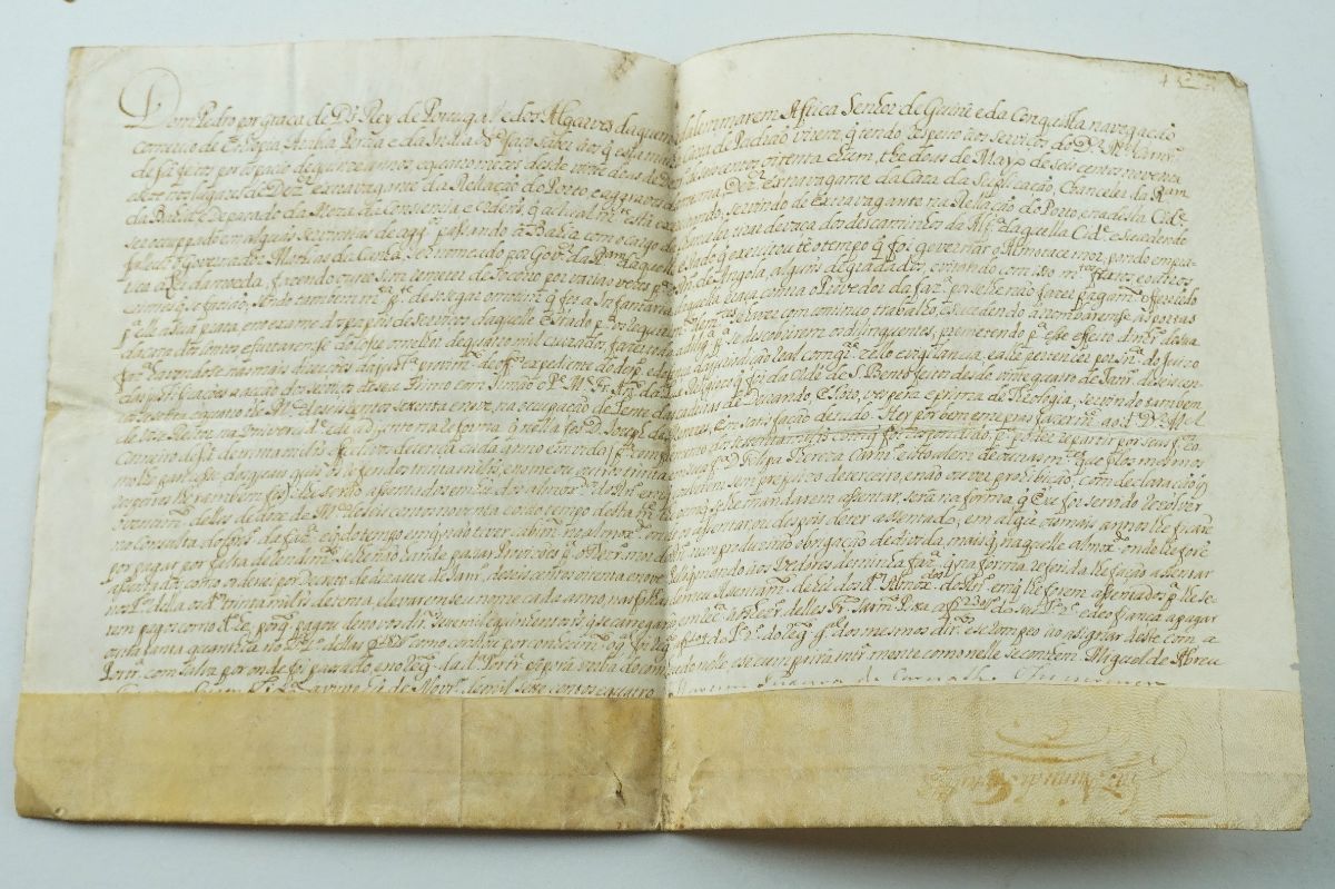 Manuscrito em Pergaminho Carta Padrão D. Pedro II ,1704