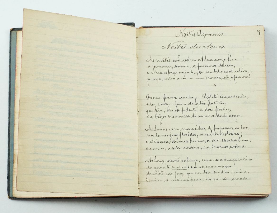 Importante manuscrito do Açoreano Moniz de Bettencourt (Mendo Bem) do livro Noites Açorianas