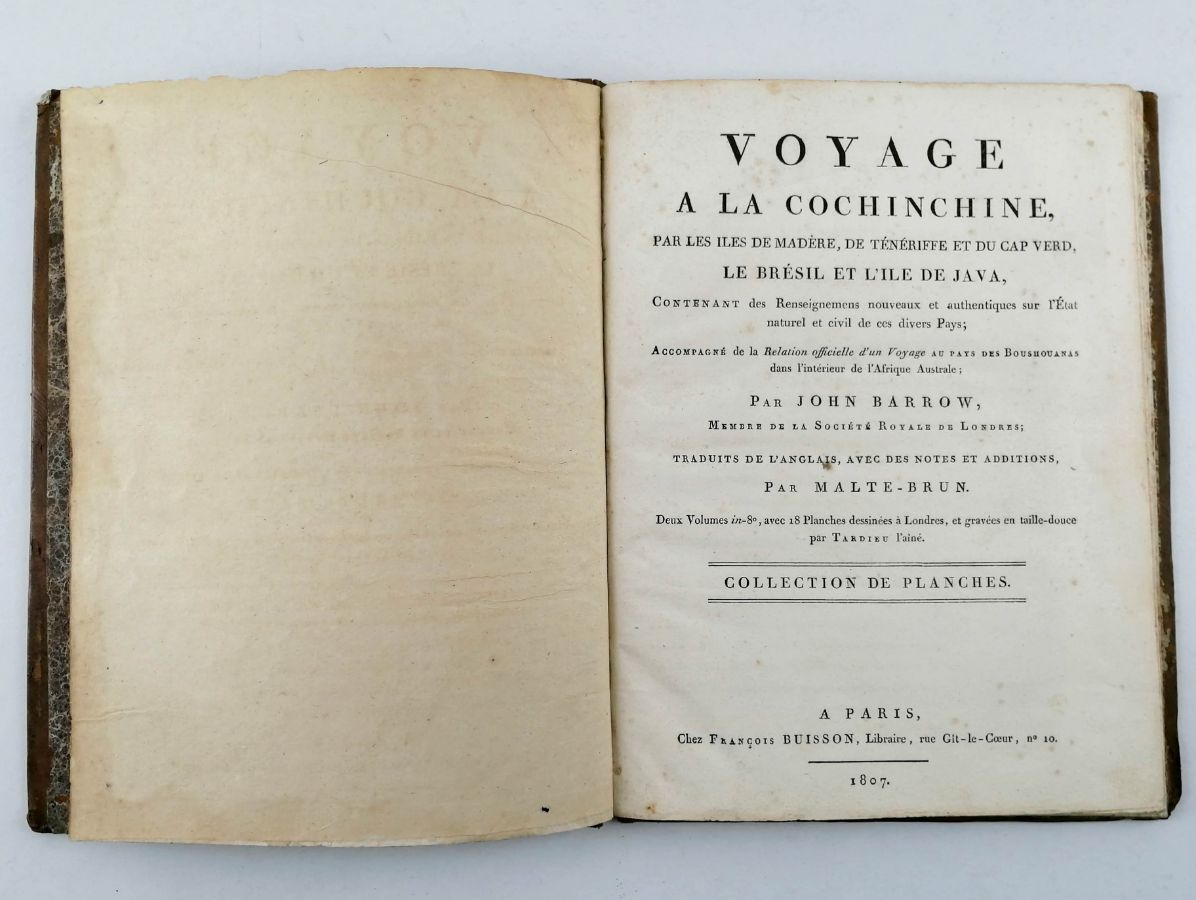Raro Atlas das viagens de John Barrow - 1807.