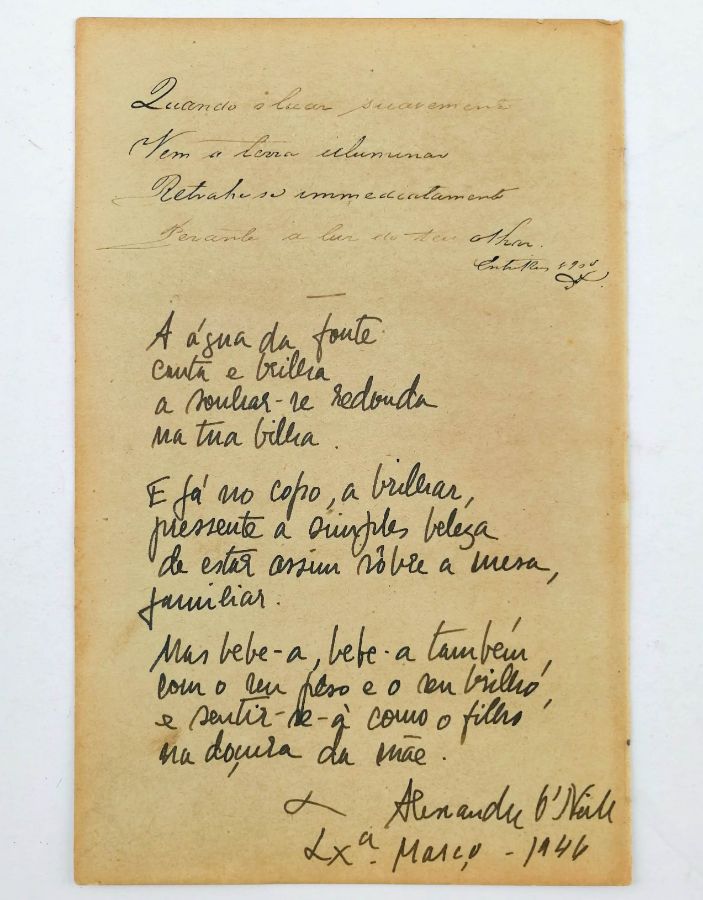 Manuscrito Alexandre O'Neil