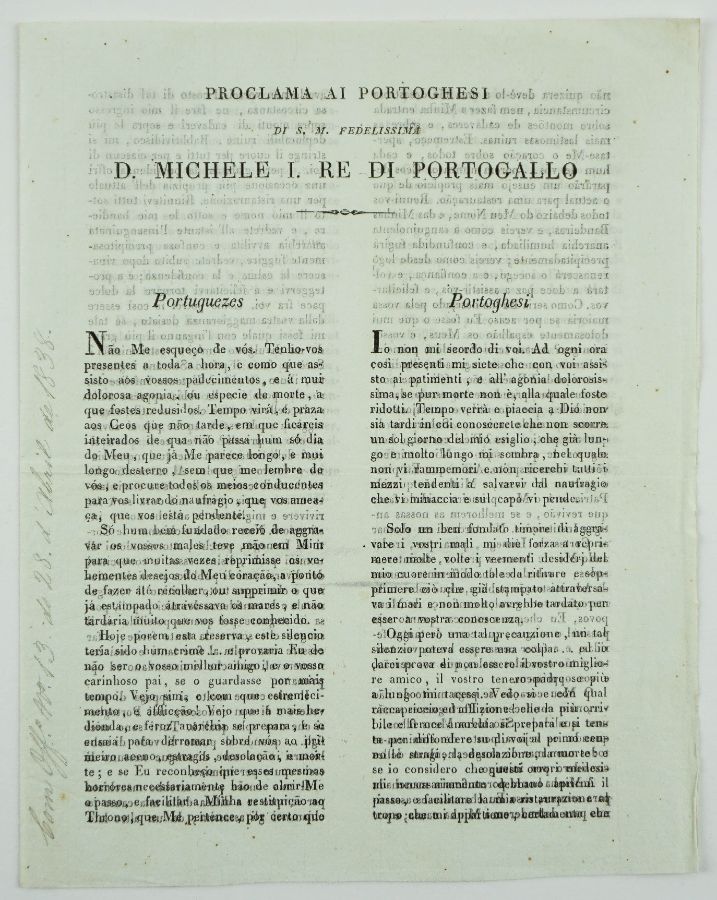 D. Miguel – proclamação aos Portugueses (1837)