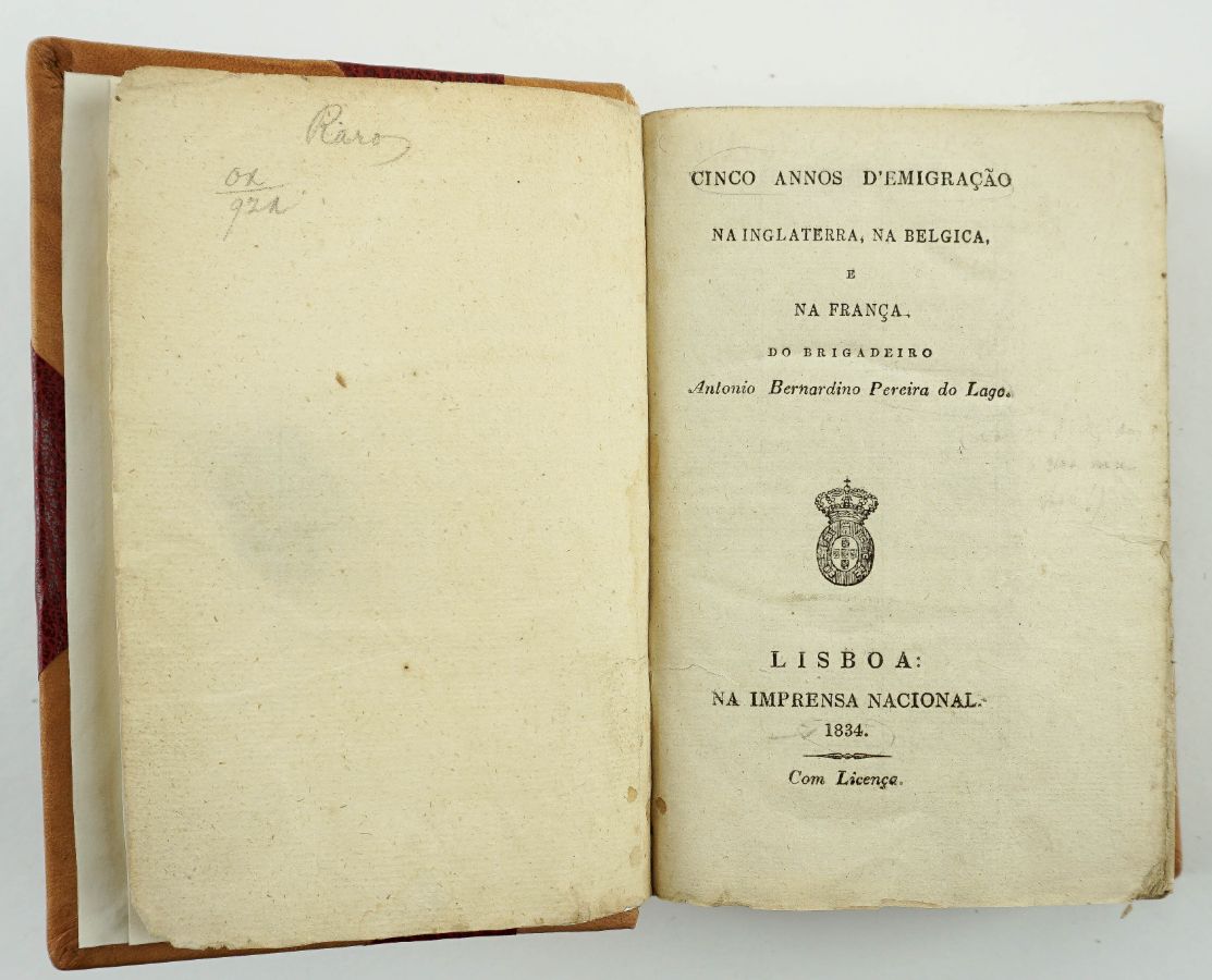 Raro livro de memórias de um emigrado liberal (1834)