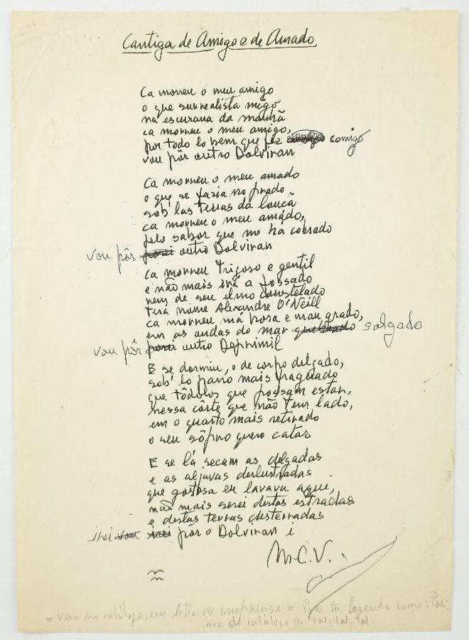 Manuscrito Mário Cesariny
