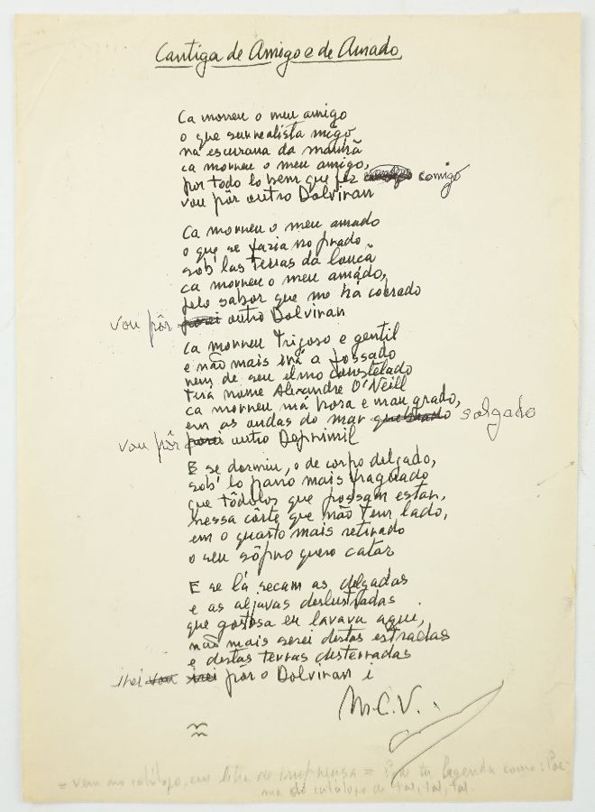 Manuscrito Mário Cesariny