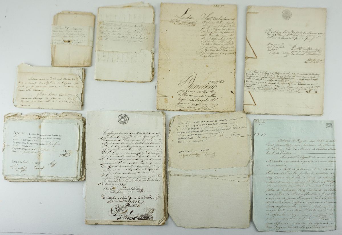 LOTE DE MANUSCRITOS. DONA ANA FELÍCIA DE CASTRO. QUINTA DA ALAMEDA DA LUZ.