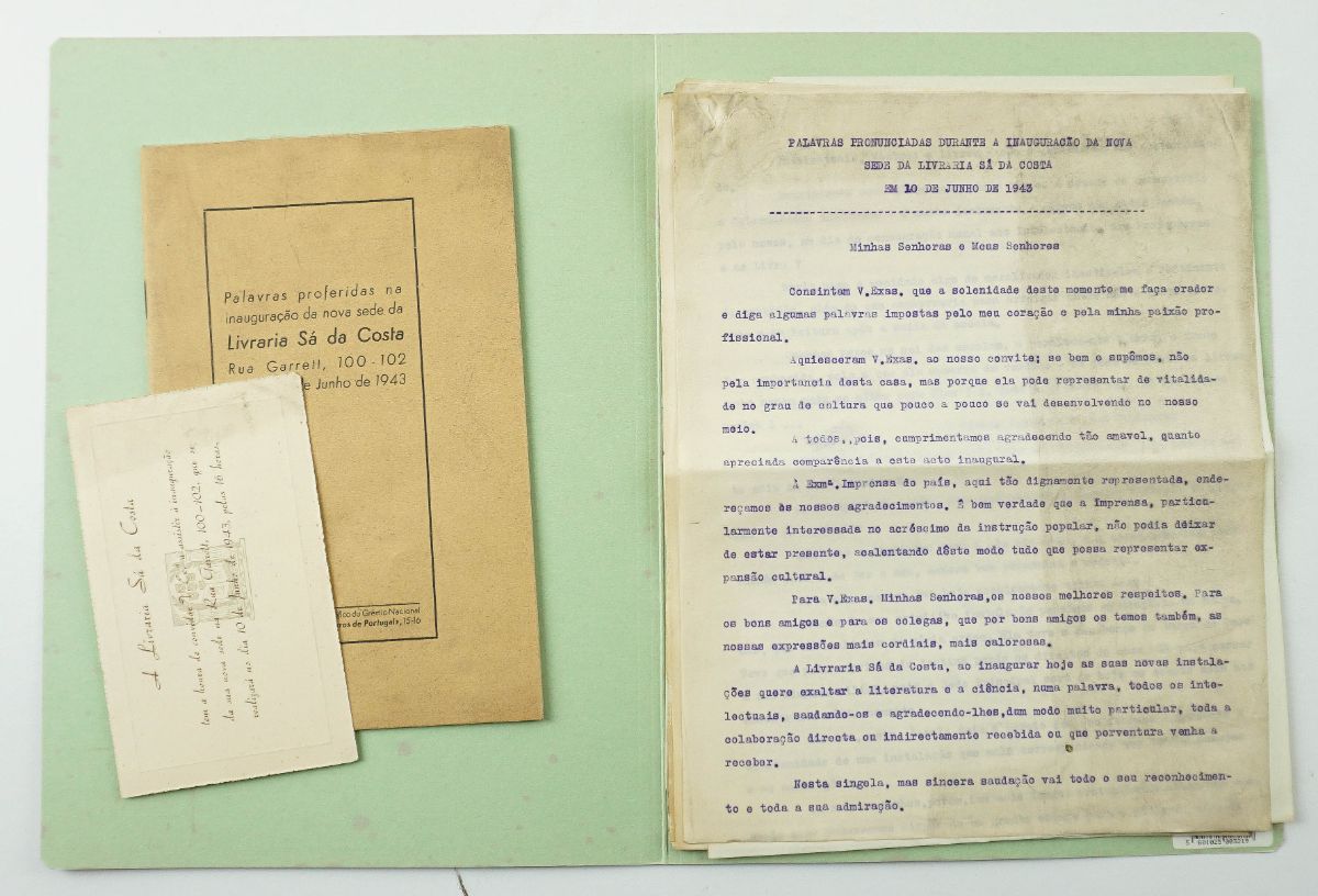 Importante documento e publicações da Livraria Sá da Costa
