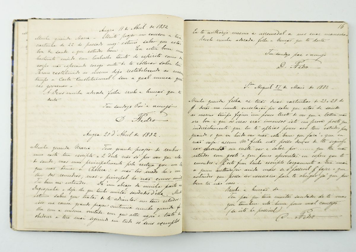 Importante Caderno Correspondência Rei D. Pedro IV, Imperador do Brasil para sua filha Rainha D. Maria II e ostros escritos