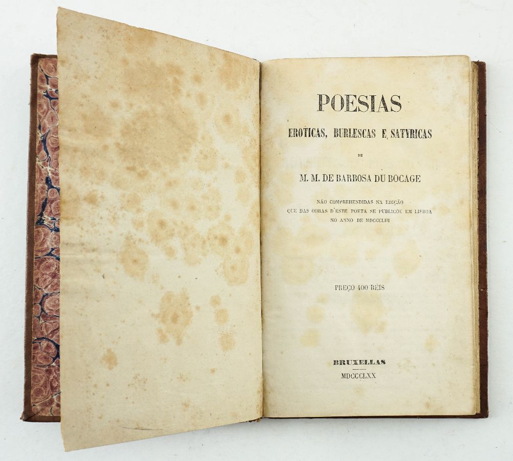 Edição clandestina dos Poemas eróticos de Bocage (1870)