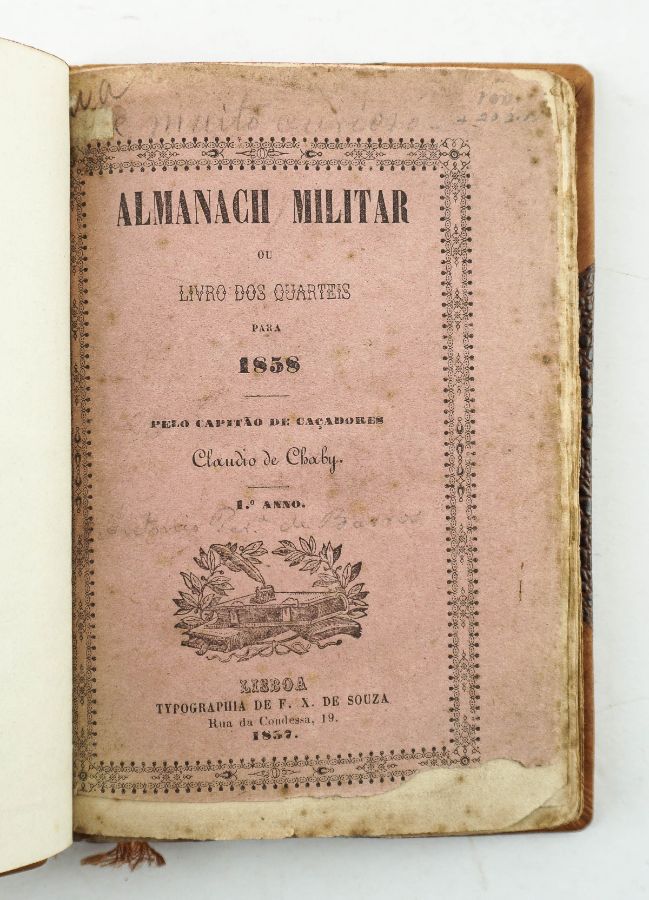 Raro Almanaque militar (1857)