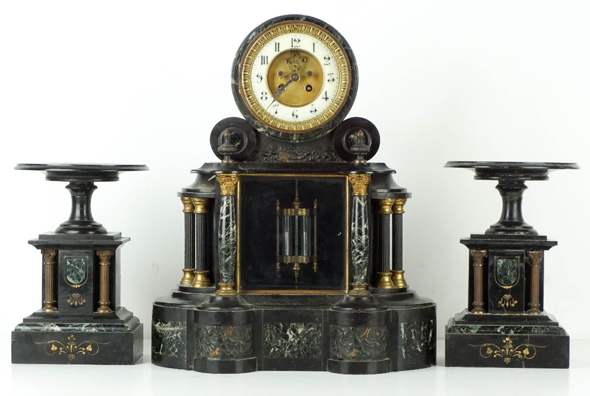 Relógio de mesa Francês com 2 colunas