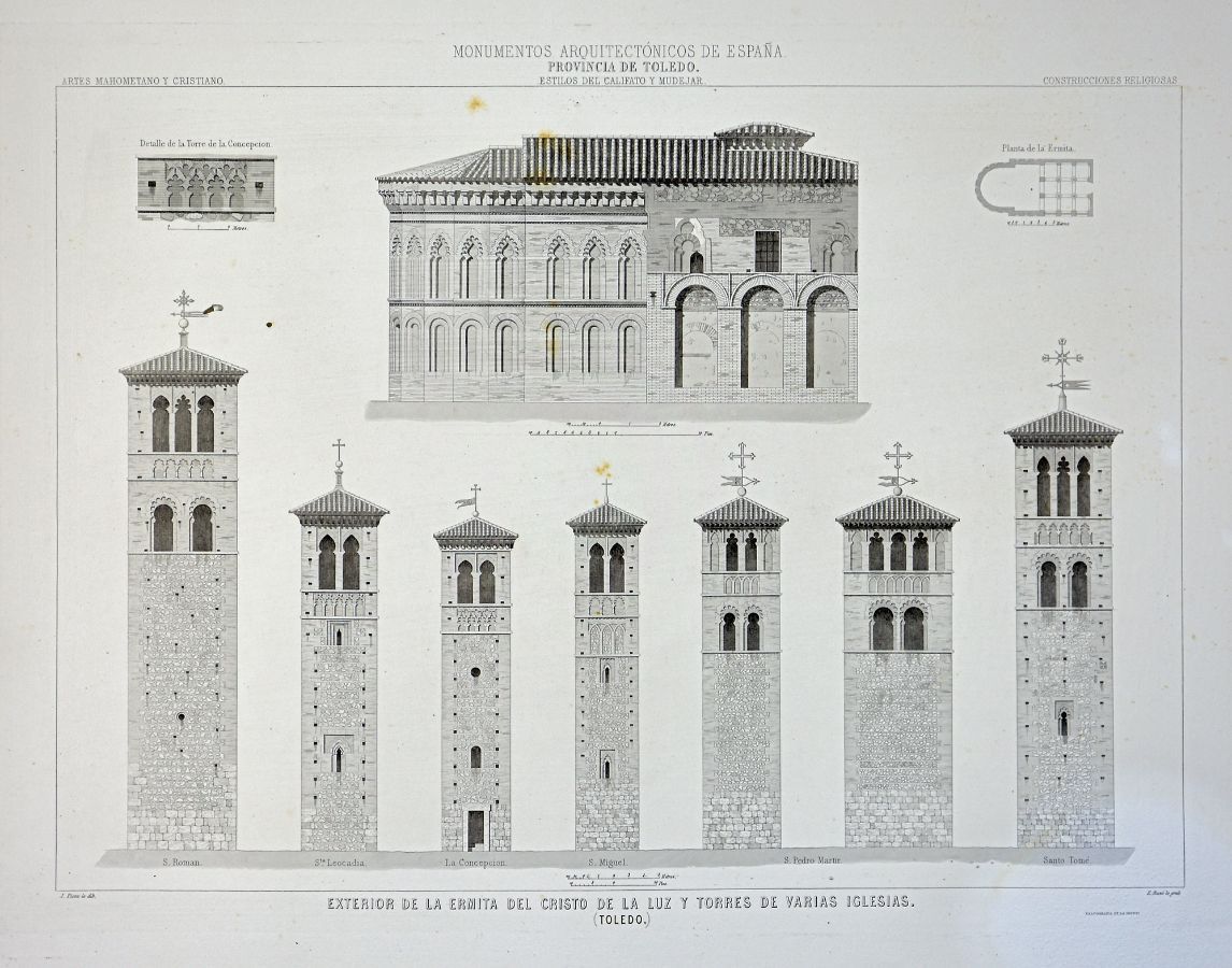 5 Gravuras de Monumentos e Elementos Arquitectónicos de Espanha