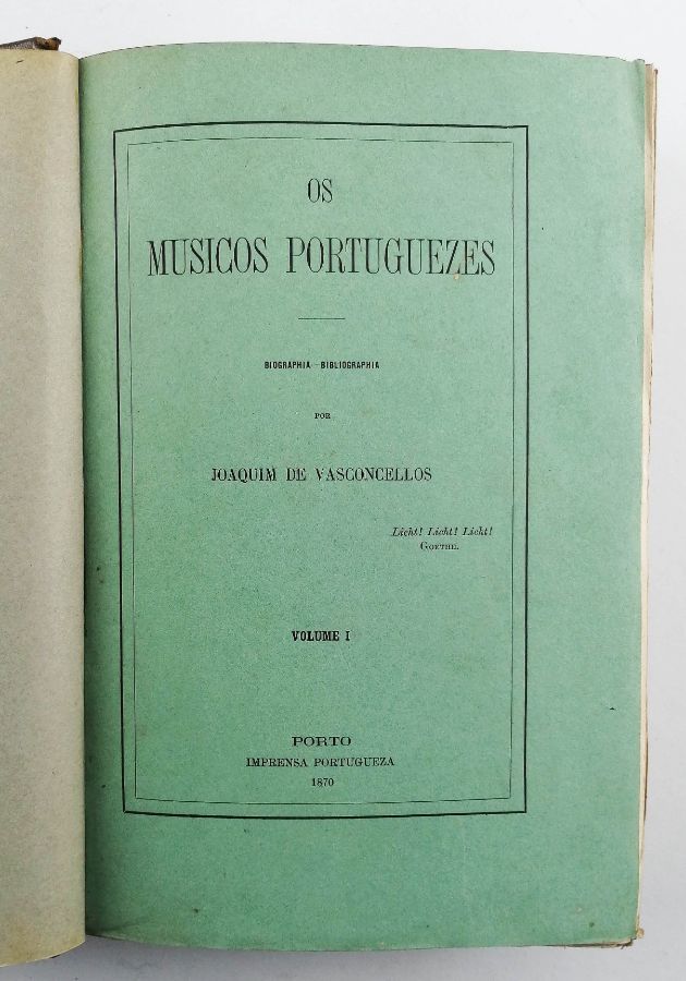 Joaquim de Vasconcellos – Os Músicos Portugueses