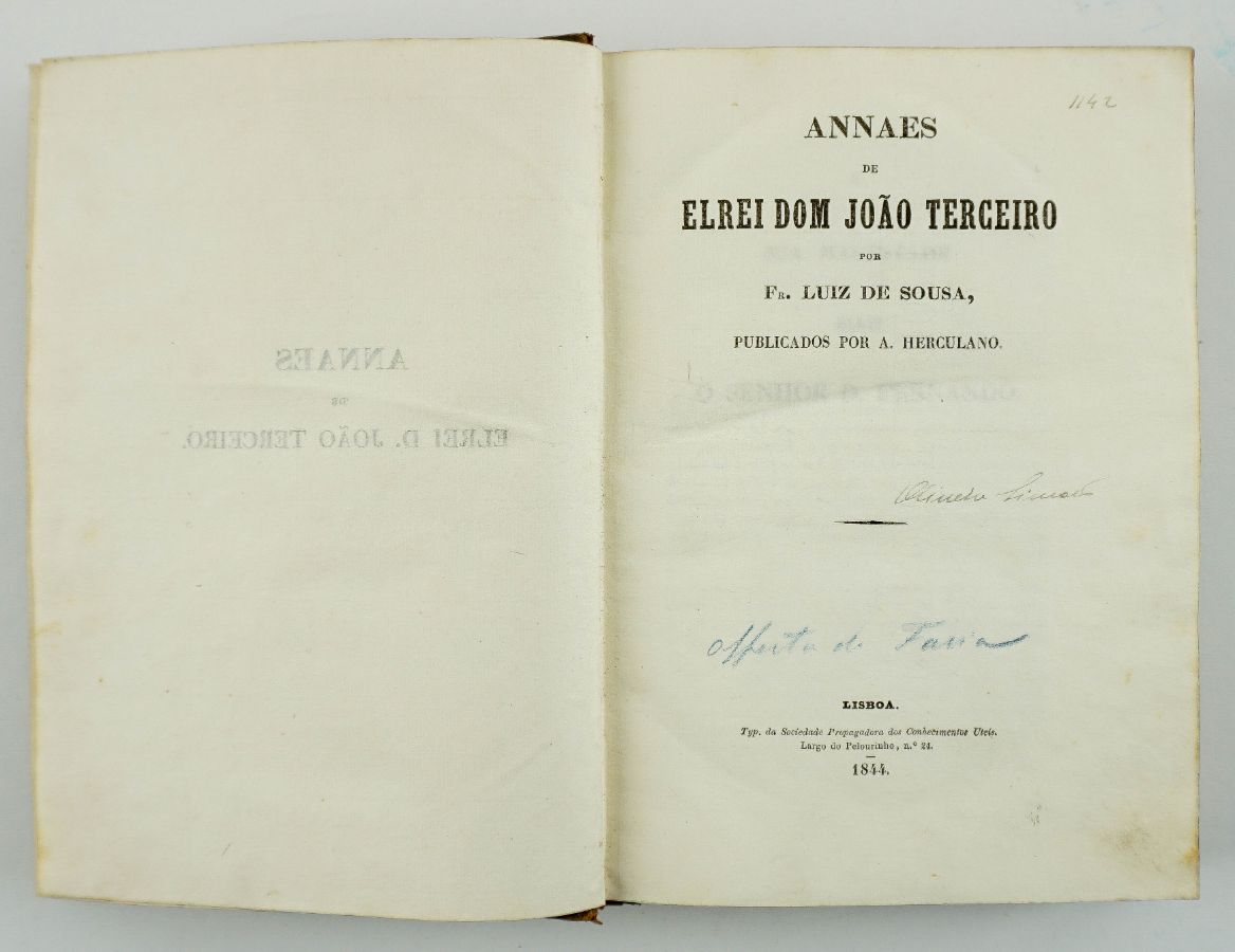 Annaes de El Rei Dom João Terceiro, Alexandre Herculano – Primeira edição