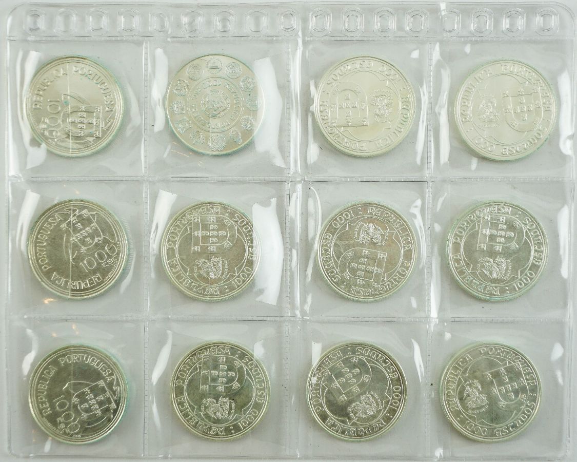 12 Moedas de 1000 Escudos em Prata