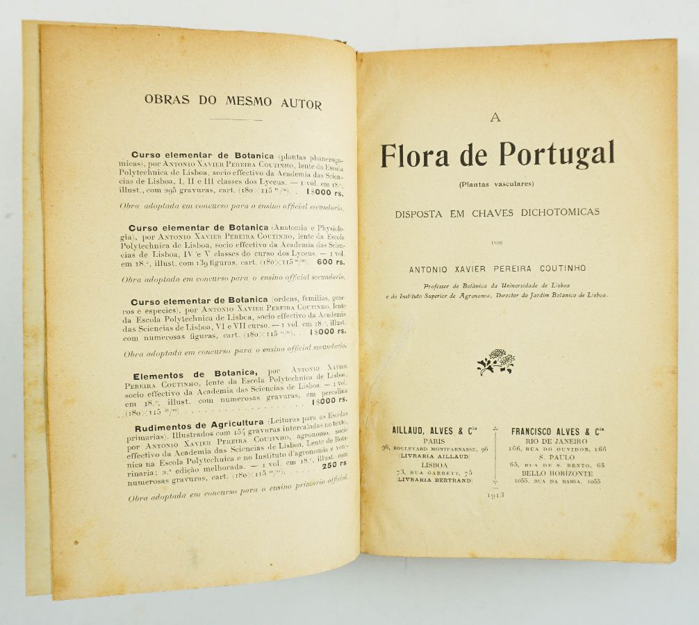 A Flora de Portugal (Plantas Vasculares) 1913