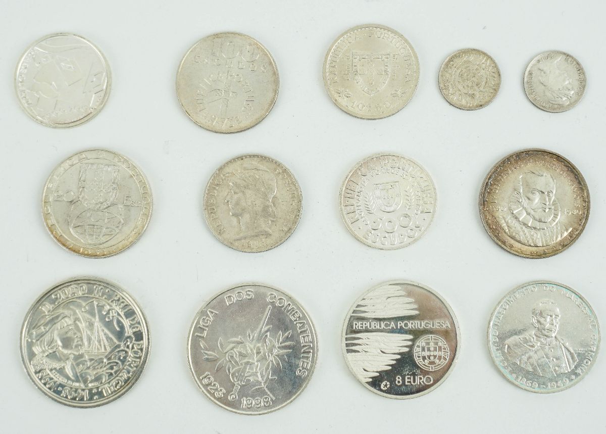 13 Moedas Portuguesas em Prata