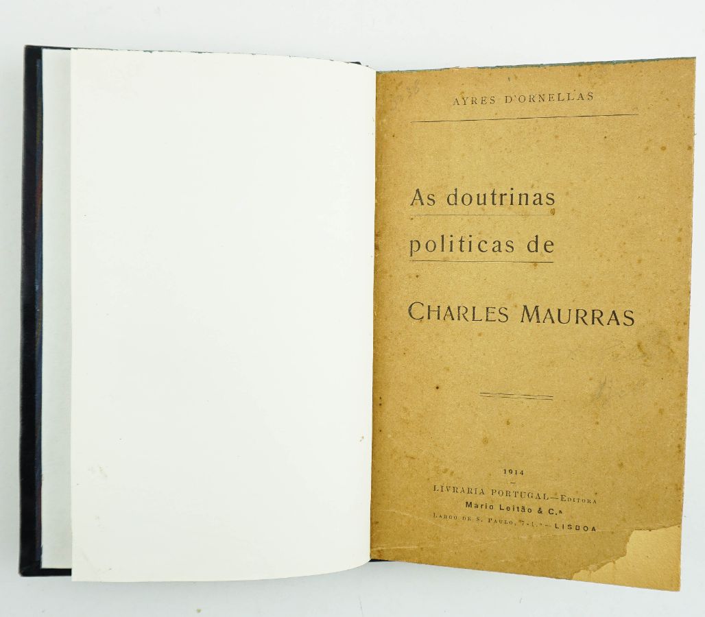 Rara obra portuguesa sobre Charles Maurras (1914)