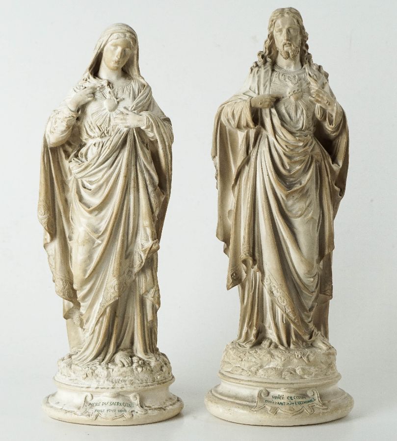 Par de Esculturas Religiosas