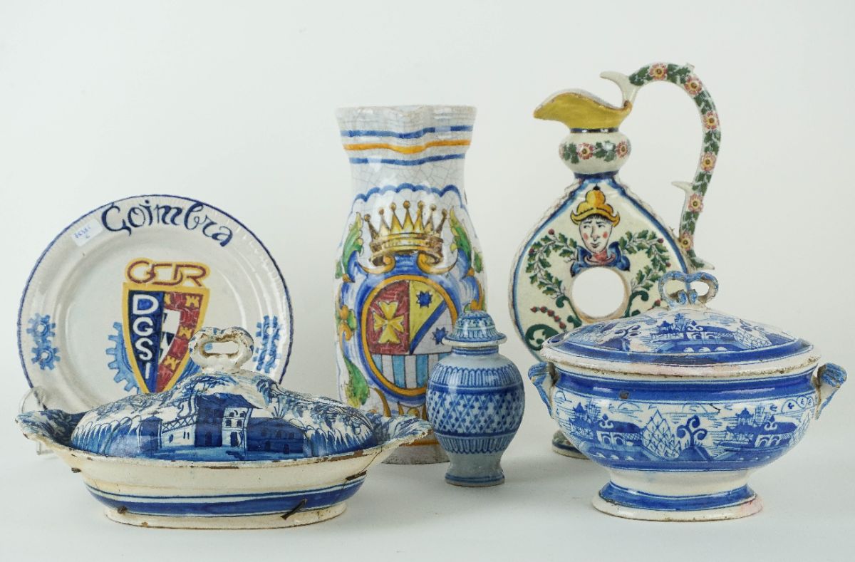 6 Peças em Faiança Portuguesa