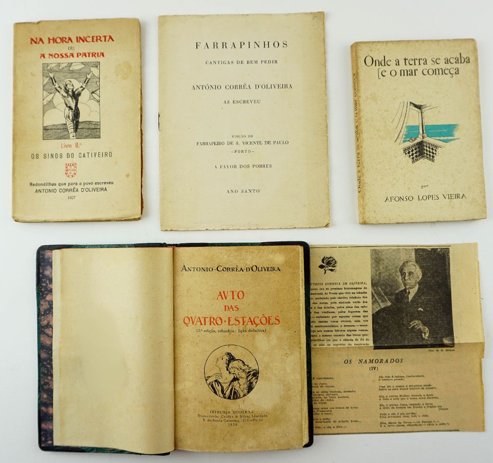 3 Livros de Antonio Corrêa D’Oliveira e Livro de Afonso Lopes Vieira