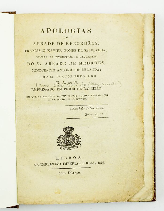 Obra contra o Abade de Medrões, liberal e maçon (1826)