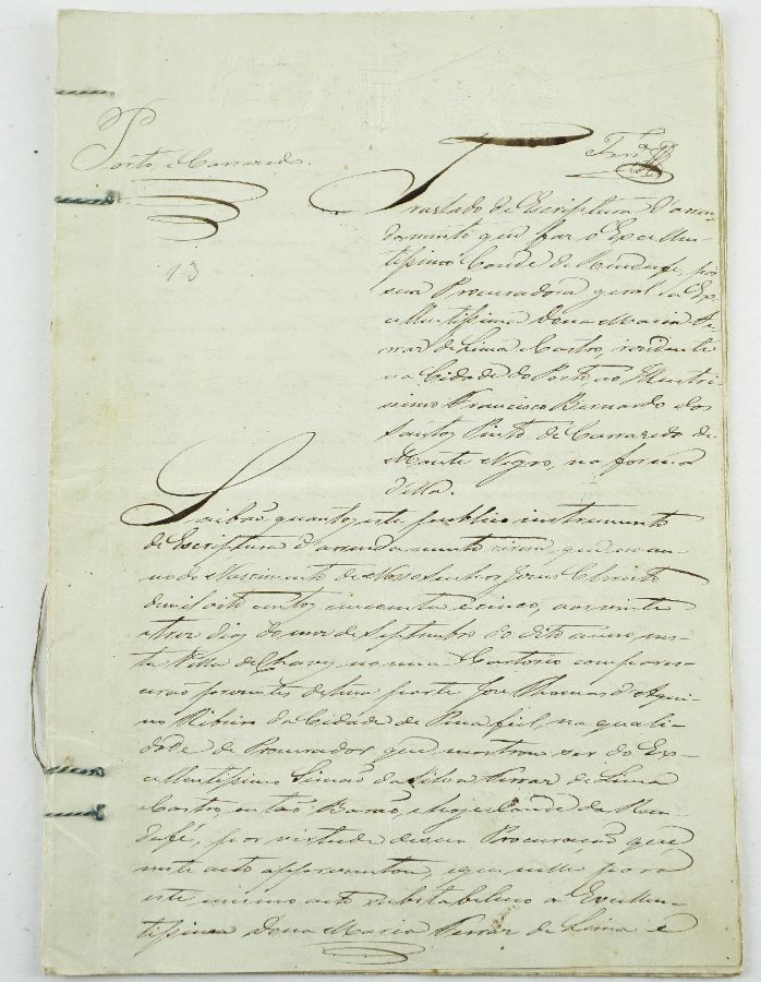 Manuscrito sobre papel selado