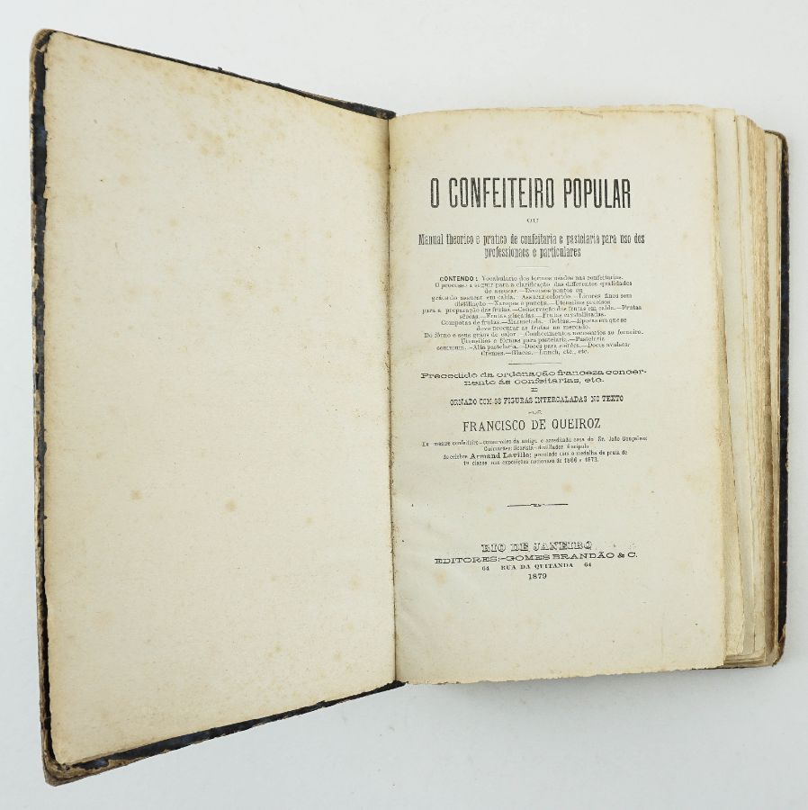 Raríssima primeira edição de livro de Doçaria brasileiro - 1879
