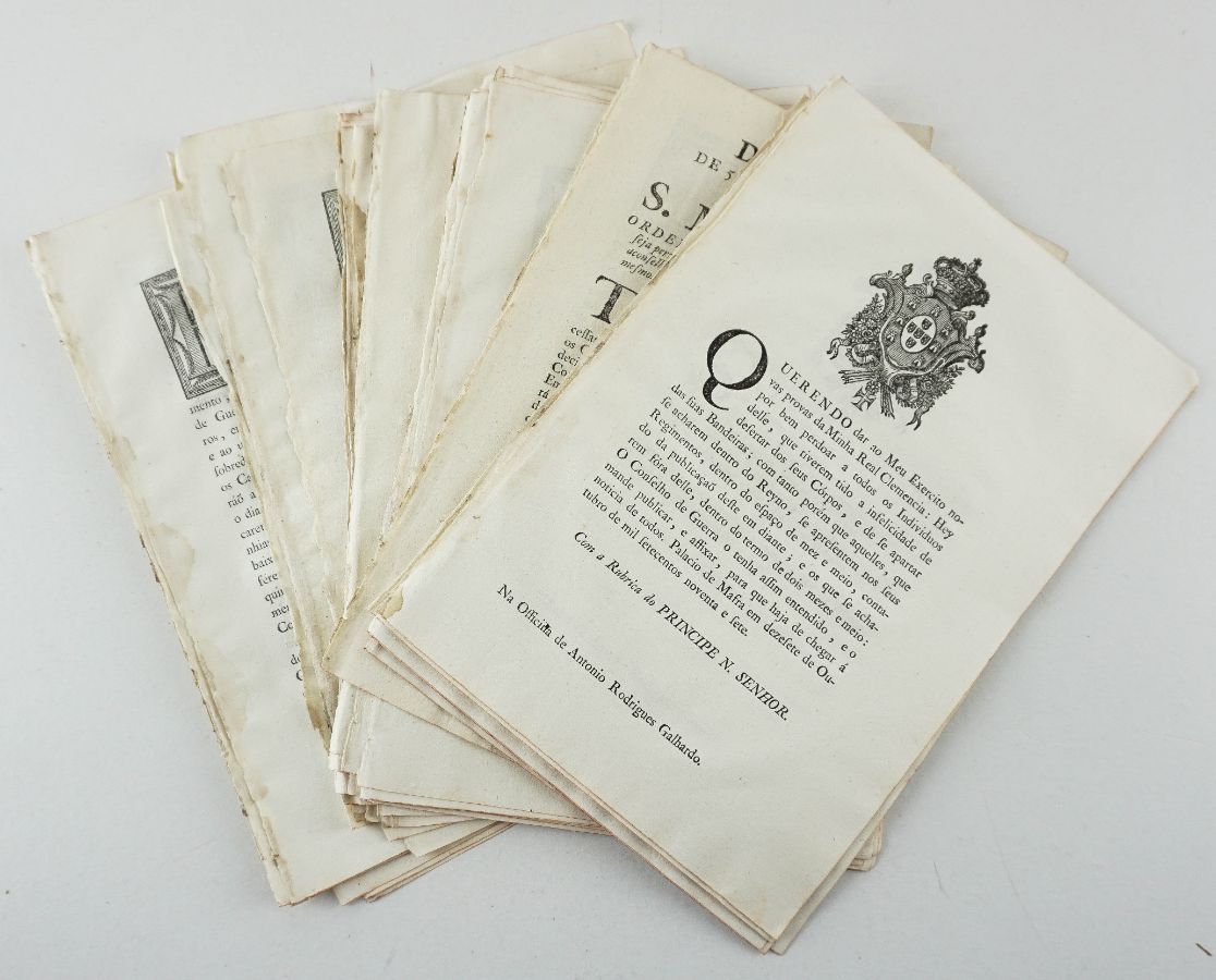 Alvarás, Editais e Cartas de Lei sobre assuntos militares