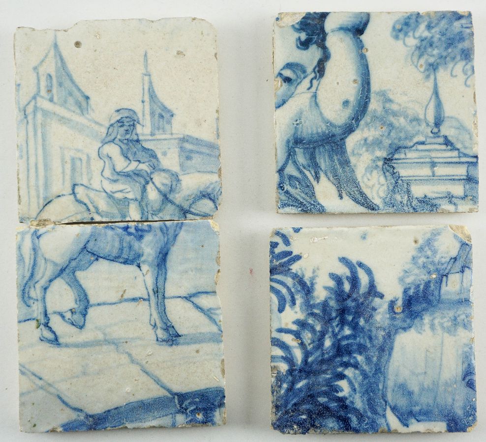 4 Azulejos de um painel do séc. XVIII