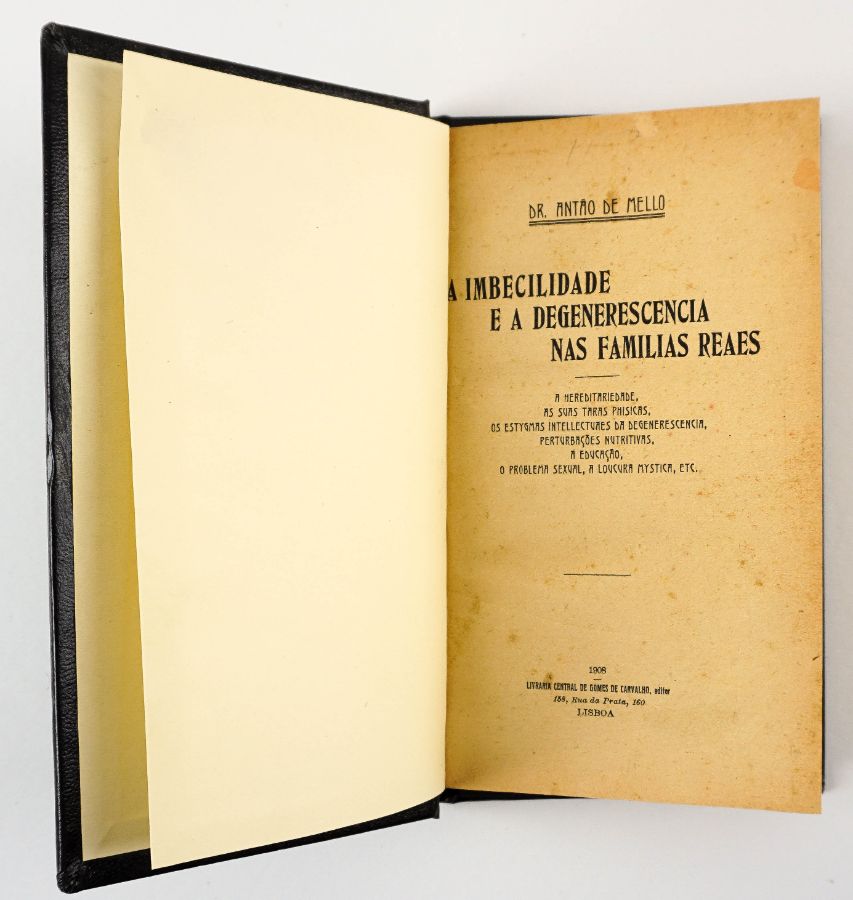 Livro sobre a degenerescência das famílias reais (1908)