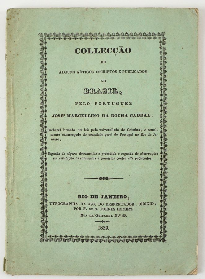 Raro livro de um liberal emigrado no Brasil (1839)
