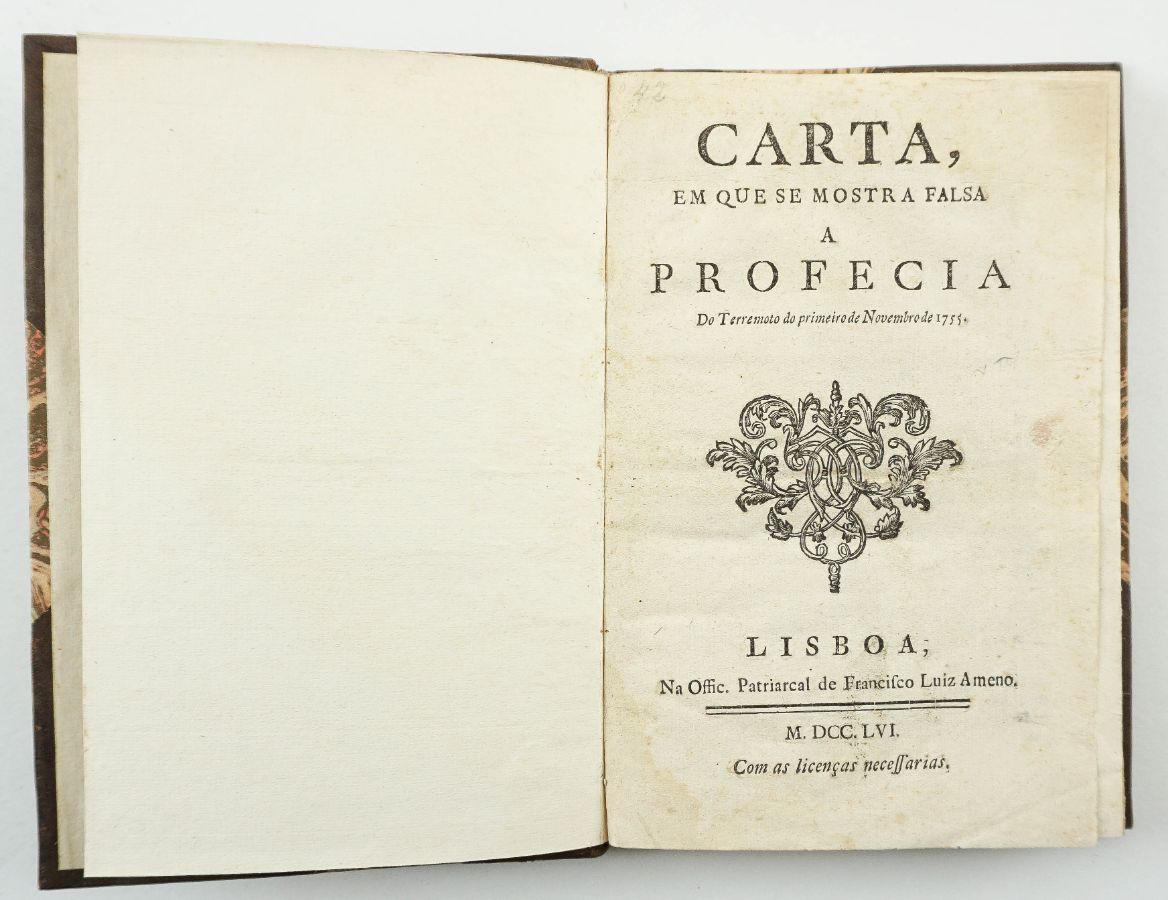 Carta em que se mostra falsa a profecia do Terremoto do primeiro de Novembro de 1755