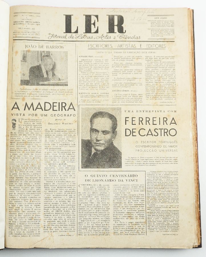 Ler : jornal de letras, artes e ciências / Publicações Europa-América