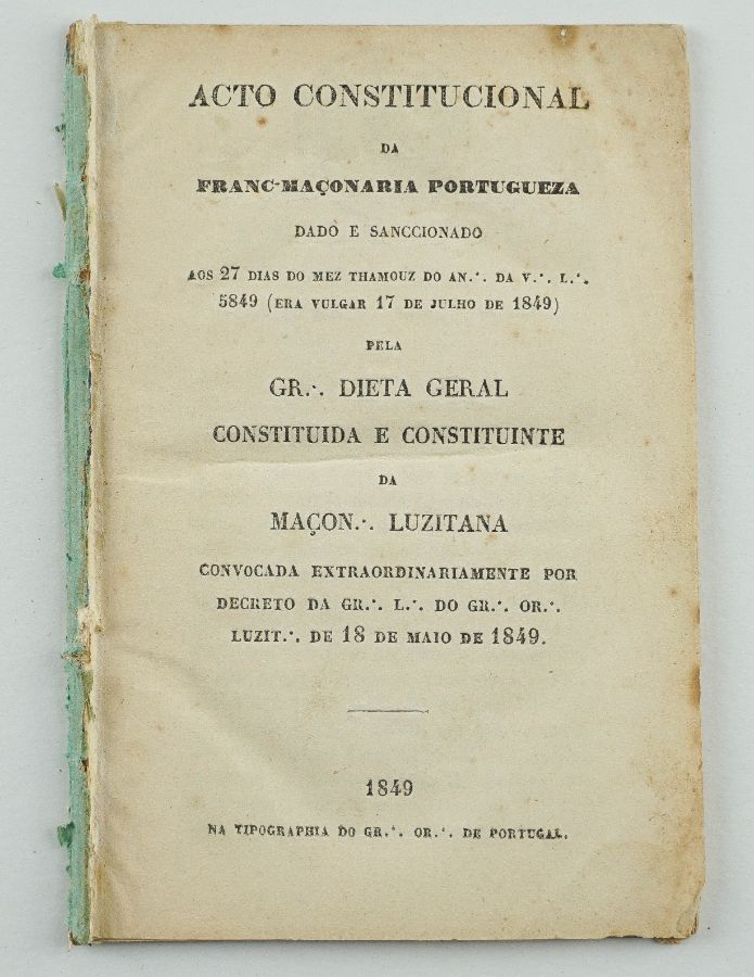Rara Constituição Maçónica (1849)