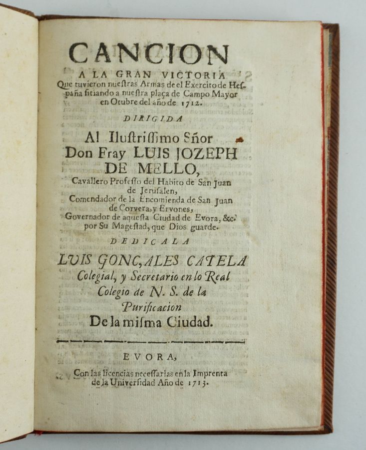 Rara obra portuguesa, em língua espanhola, sobre a Guerra da Sucessão de Espanha (1713)