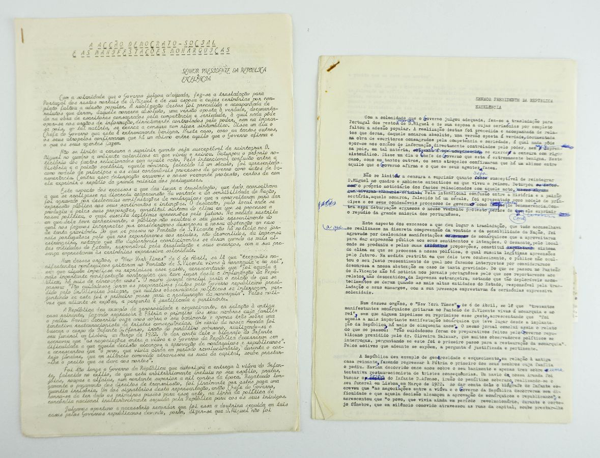 A Oposição protesta contra a trasladação dos restos mortais de D. Miguel (1967)