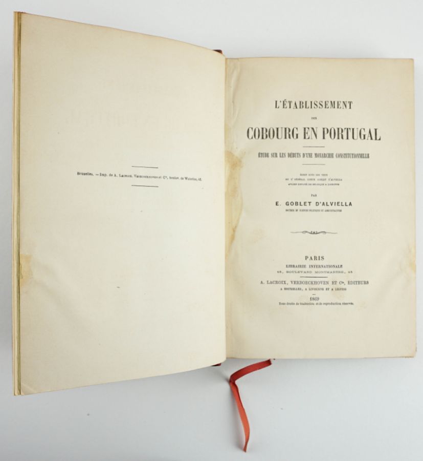 Livro sobre a vinda dos Coburgo para Portugal (1869)