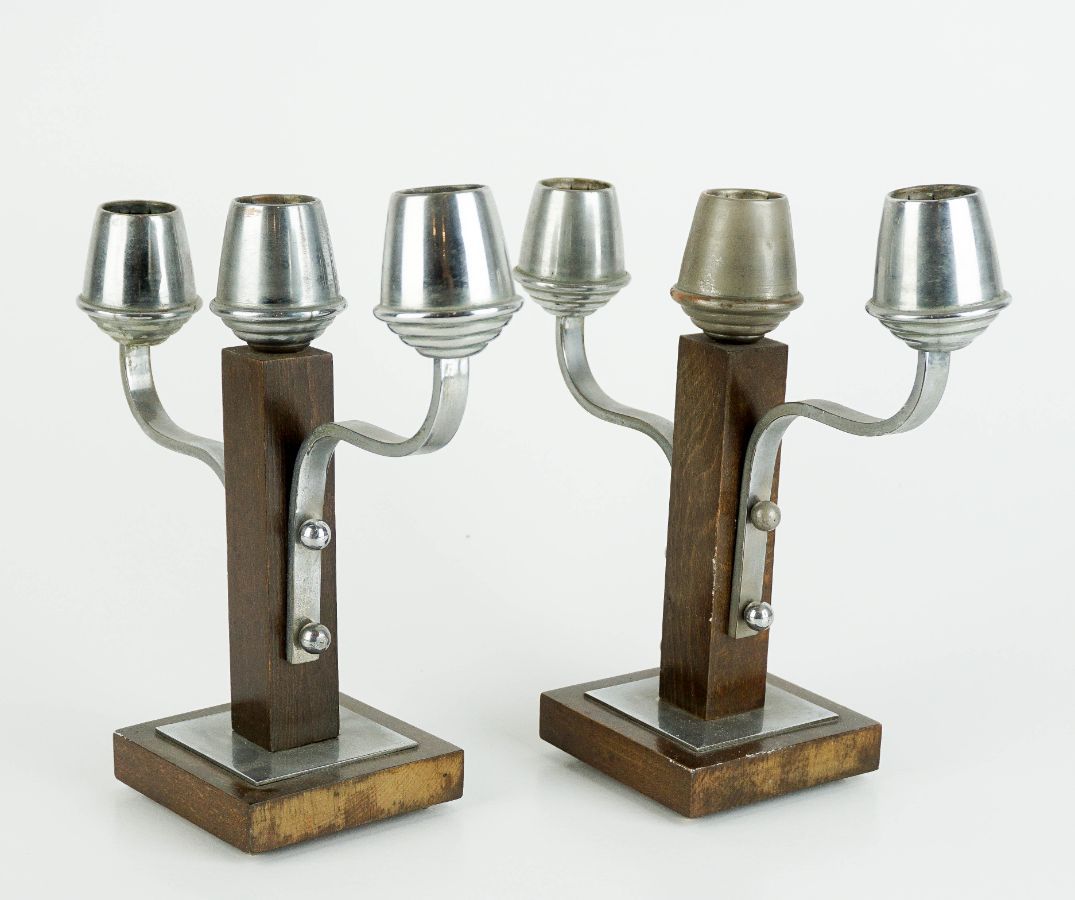 Par de Castiçais Art Deco